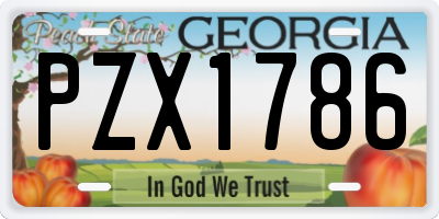 GA license plate PZX1786