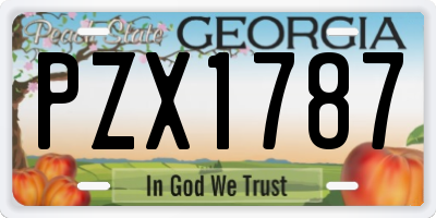 GA license plate PZX1787