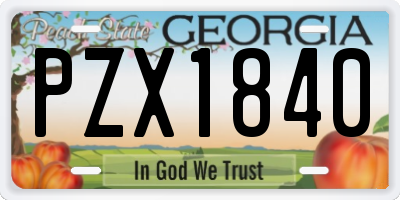 GA license plate PZX1840