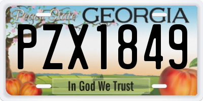 GA license plate PZX1849