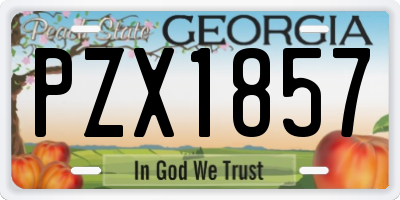 GA license plate PZX1857