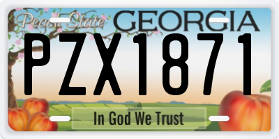GA license plate PZX1871