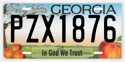GA license plate PZX1876