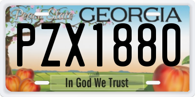 GA license plate PZX1880