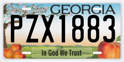 GA license plate PZX1883