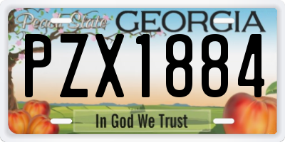 GA license plate PZX1884