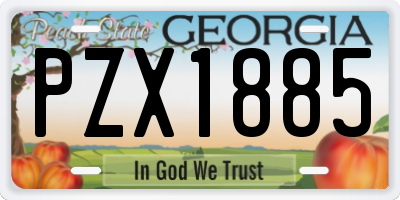 GA license plate PZX1885