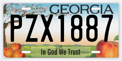 GA license plate PZX1887