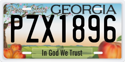 GA license plate PZX1896