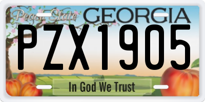 GA license plate PZX1905