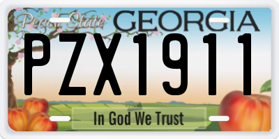 GA license plate PZX1911