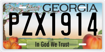 GA license plate PZX1914