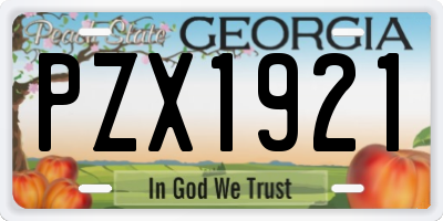 GA license plate PZX1921