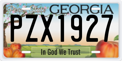 GA license plate PZX1927