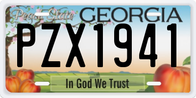 GA license plate PZX1941