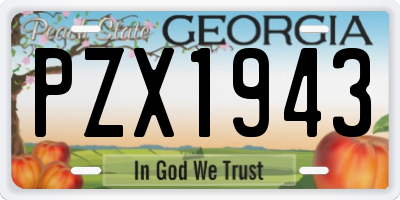 GA license plate PZX1943