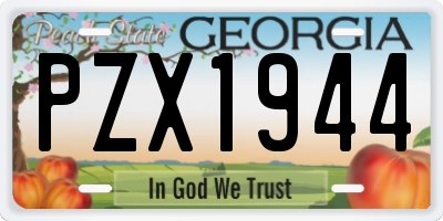 GA license plate PZX1944