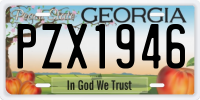 GA license plate PZX1946