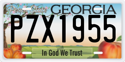 GA license plate PZX1955