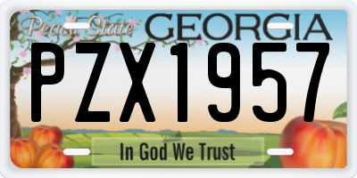 GA license plate PZX1957