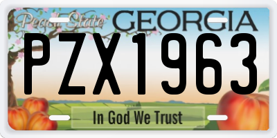 GA license plate PZX1963
