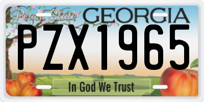 GA license plate PZX1965