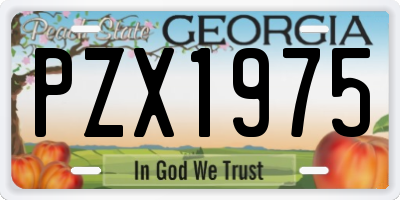 GA license plate PZX1975