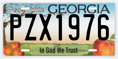 GA license plate PZX1976