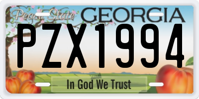 GA license plate PZX1994