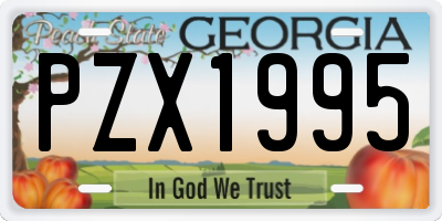 GA license plate PZX1995
