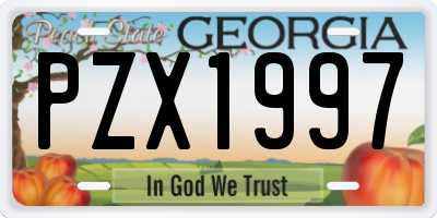 GA license plate PZX1997