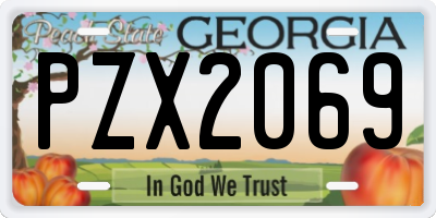 GA license plate PZX2069