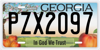 GA license plate PZX2097