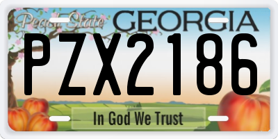 GA license plate PZX2186