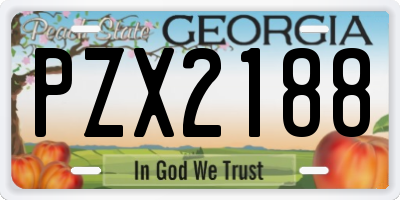 GA license plate PZX2188