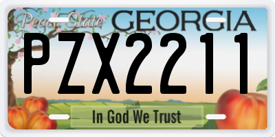 GA license plate PZX2211
