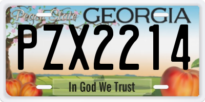 GA license plate PZX2214
