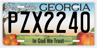 GA license plate PZX2240