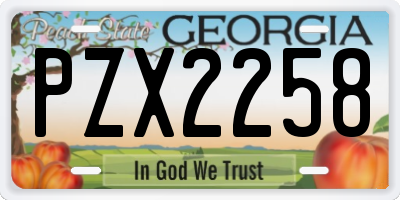 GA license plate PZX2258