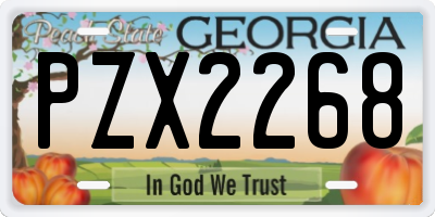 GA license plate PZX2268