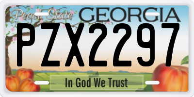 GA license plate PZX2297