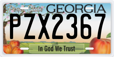 GA license plate PZX2367