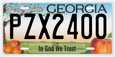 GA license plate PZX2400