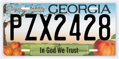 GA license plate PZX2428
