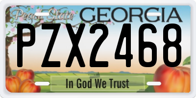 GA license plate PZX2468