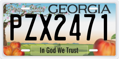 GA license plate PZX2471