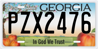 GA license plate PZX2476
