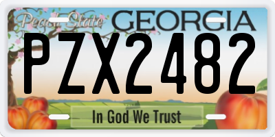 GA license plate PZX2482