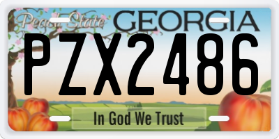 GA license plate PZX2486