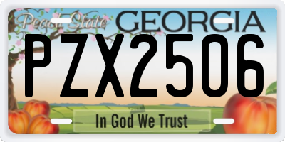 GA license plate PZX2506